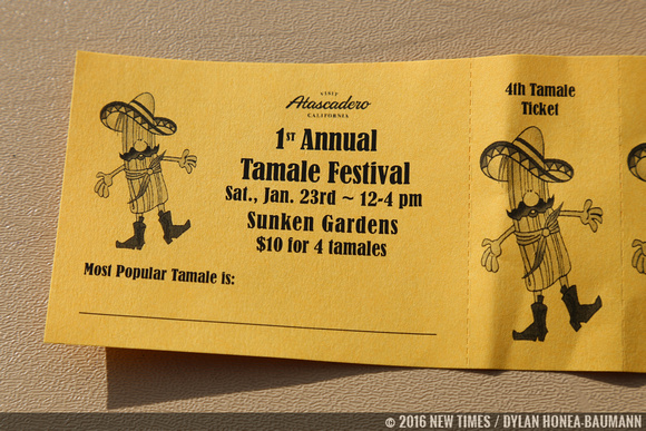 Pre sale tamale tickets for the festival.
