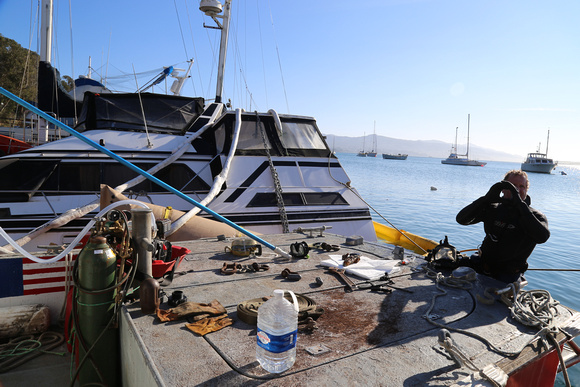 Jim Sanders from California Marine & Salvage found a hole when he dove underneath the boat.