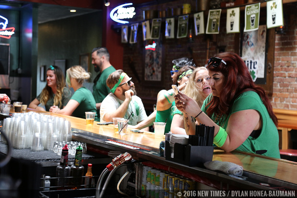Drinkers take over for the lunch crowd at the Buffalo Pub and Grill