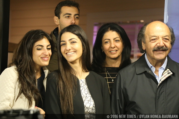 From right to left: Katcho Achadjian is supported by his wife Araxie, daughter Nyri, son Hratch, and daughter-in-law Nina on primary election night.
