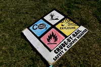 Activists created custom signs to show why they are against oil trains.