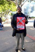 Earl White drove from Fresno to attend the rally and represent Fresno Against Fracking.