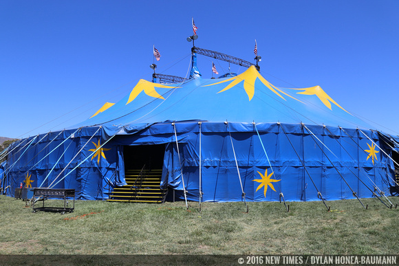 All the action happens inside the big tent.